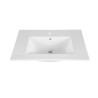 Mueble de baño de suelo con lavabo espejo armario blanco y madera Bali Descueto