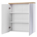 Mueble de baño de suelo con lavabo espejo armario blanco y madera Bali Elección