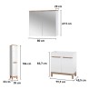 Mueble de baño de suelo con lavabo espejo armario blanco y madera Bali Características