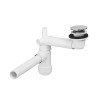 Mueble de baño de suelo con lavabo espejo armario blanco y madera Bali Modelo