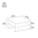 Mesa de centro negra de diseño moderno cuadrada de madera 75x75cm Borvin Catálogo