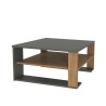 Mesa de centro negra de diseño moderno cuadrada de madera 75x75cm Borvin Venta