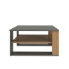 Mesa de centro negra de diseño moderno cuadrada de madera 75x75cm Borvin Oferta