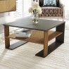 Mesa de centro negra de diseño moderno cuadrada de madera 75x75cm Borvin Rebajas