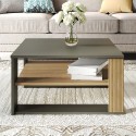 Mesa de centro negra de diseño moderno cuadrada de madera 75x75cm Borvin Descueto