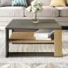Mesa de centro negra de diseño moderno cuadrada de madera 75x75cm Borvin Descueto