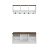 Conjunto muebles recibidor: banco zapatero y perchero de pared de madera Parson Stock
