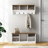 Conjunto muebles recibidor: banco zapatero y perchero de pared de madera Parson Modelo