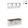 Conjunto muebles recibidor: banco zapatero y perchero de pared de madera Parson Promoción