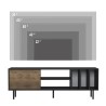 Mueble de TV moderno de 160 cm con puerta y estantes color blanco negro Kostan 
