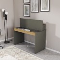 Escritorio de diseño moderno color negro de madera con estante puerta abatible 120cm Heaton Elección