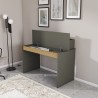 Escritorio de diseño moderno color negro de madera con estante puerta abatible 120cm Heaton Elección
