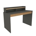 Escritorio de diseño moderno color negro de madera con estante puerta abatible 120cm Heaton Venta