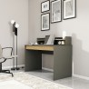 Escritorio de diseño moderno color negro de madera con estante puerta abatible 120cm Heaton Modelo