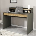 Escritorio de diseño moderno color negro de madera con estante puerta abatible 120cm Heaton Stock