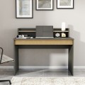 Escritorio de diseño moderno color negro de madera con estante puerta abatible 120cm Heaton Promoción