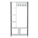 Mueble perchero de suelo para recibidor con zapatero color blanco y metal James Oferta