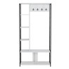 Mueble perchero de suelo para recibidor con zapatero color blanco y metal James Oferta