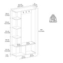 Mueble perchero de suelo para recibidor con zapatero color blanco y metal James Descueto