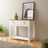 Consola para recibidor color blanco negro estilo clásico con cajón Corlay Oferta