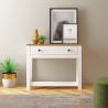 Consola para recibidor color blanco negro estilo clásico con cajón Corlay Stock
