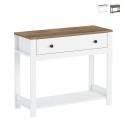 Consola para recibidor color blanco negro estilo clásico con cajón Corlay Promoción