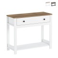 Consola para recibidor color blanco negro estilo clásico con cajón Corlay Promoción