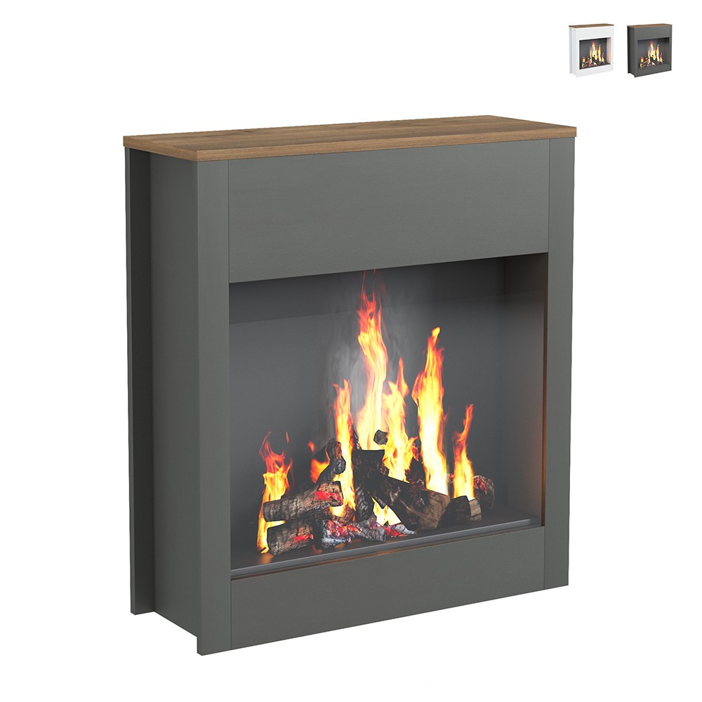Marco decorativo de madera para chimenea eléctrica de suelo Buren