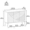 Aparador verde 120 cm para salón y cocina con 3 puertas y patas doradas Luke Stock