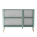Aparador verde 120 cm para salón y cocina con 3 puertas y patas doradas Luke Rebajas