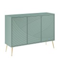 Aparador verde 120 cm para salón y cocina con 3 puertas y patas doradas Luke Venta
