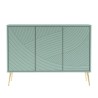 Aparador verde 120 cm para salón y cocina con 3 puertas y patas doradas Luke Oferta