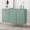 Aparador verde 120 cm para salón y cocina con 3 puertas y patas doradas Luke Promoción