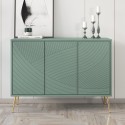 Aparador verde 120 cm para salón y cocina con 3 puertas y patas doradas Luke Catálogo