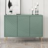 Aparador verde 120 cm para salón y cocina con 3 puertas y patas doradas Luke Catálogo