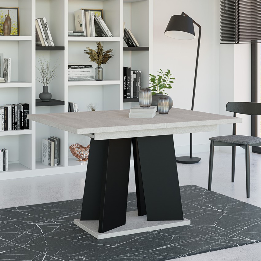 Mesa de comedor extensible diseño moderno 120-160x90cm Mufo K350 Promoción 