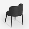 Silla butaca moderna de salón y cocina en tela negra Raund Oferta