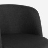 Silla butaca moderna de salón y cocina en tela negra Raund Rebajas