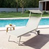 2 Tumbonas con Ruedas Aluminio Patio Piscina Playa Alabama Stock 2 Piezas Catálogo