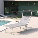 Tumbona de playa profesional en aluminio con parasol jardin, playa, piscina Italia 