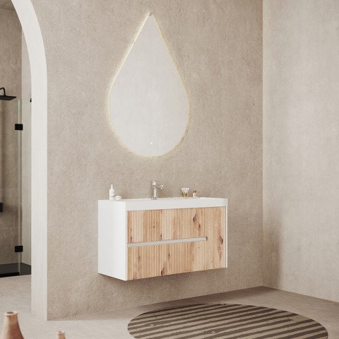 Baño móvil colgado moderno 100 cm lavabo espejo gota Portofino 100 Promoción