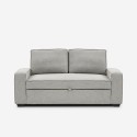 Sofá cama de 2 plazas extraíble compacto de tela gris Rabat Oferta