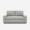 Sofá cama de 2 plazas extraíble compacto de tela gris Rabat Oferta