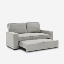 Sofá cama de 2 plazas extraíble compacto de tela gris Rabat Descueto