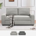 Sofá cama de 2 plazas extraíble compacto de tela gris Rabat Promoción