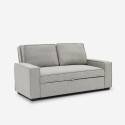 Sofá cama de 2 plazas extraíble compacto de tela gris Rabat Rebajas