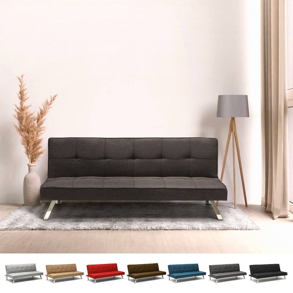 Sofá cama de tejido 2 plazas diseño moderno Gemma clic-clac