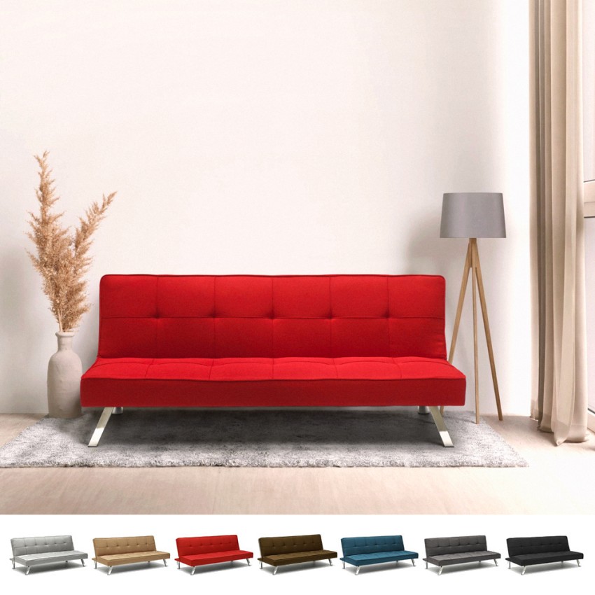 Sofá cama de tejido 2 plazas diseño moderno Gemma clic-clac 