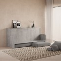 Cama abatible con sofá gris colchón individual Kando Sofà MCM Descueto