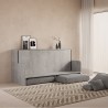 Cama abatible con sofá gris colchón individual Kando Sofà MCM Descueto